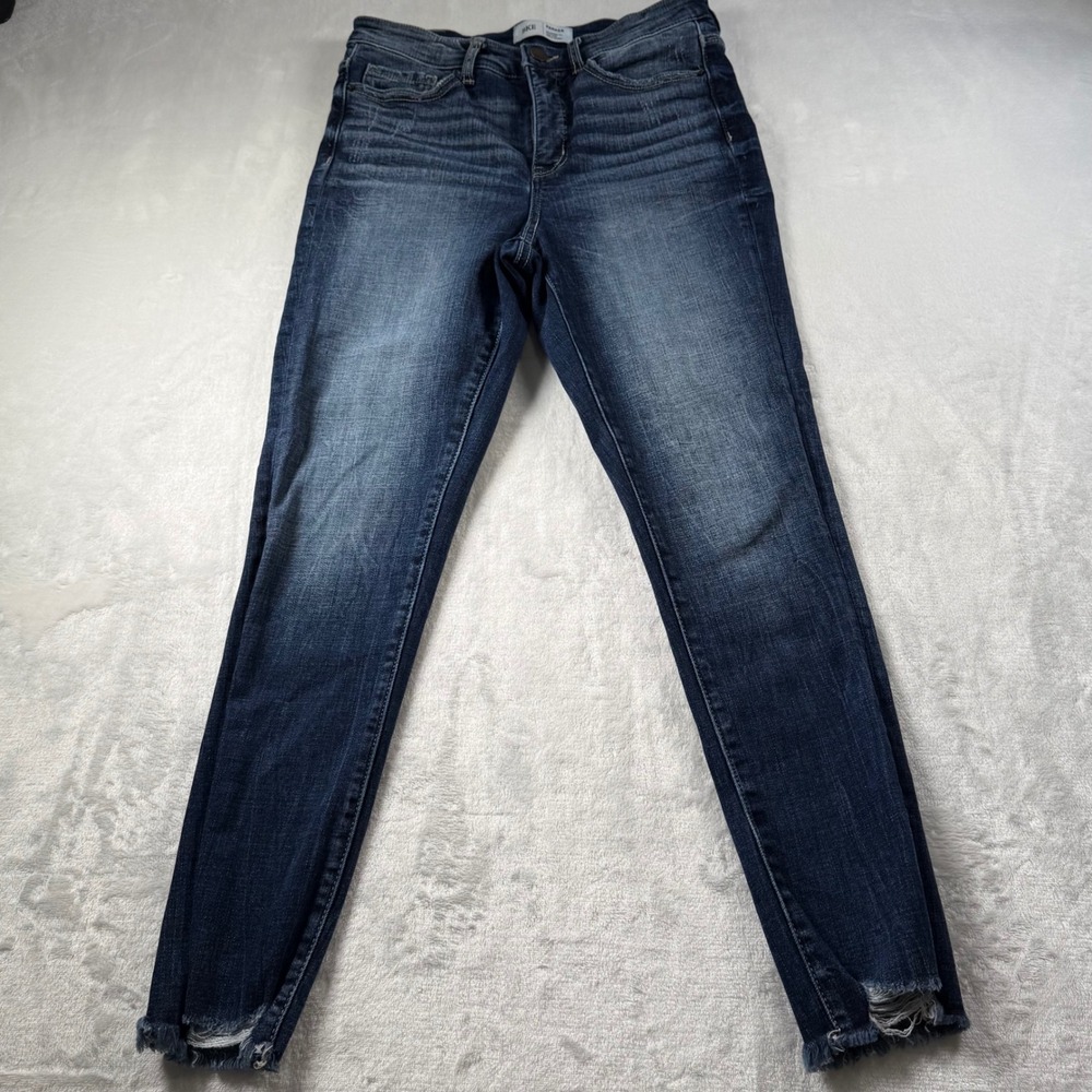 BKE Buckle Parker Jeans Women 26 Blue High Rise Ankle Skinny Distressed Hem